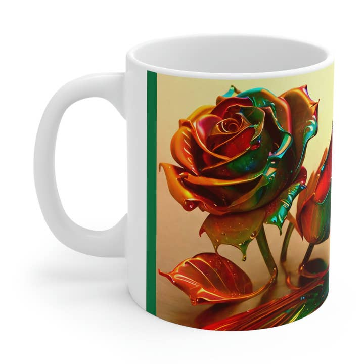 Jewel Roses 1 - Tazza in ceramica 325 ml per la vendita all'ingrosso da parte di Lilly's Artwork