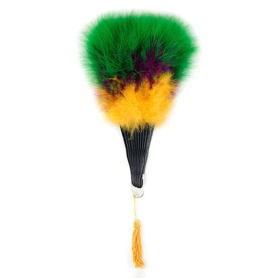 Zucker Feather Products - Wholesale Party/paper folding fan - Marabou Feather Fan Multi Color - Mardigras Mix2