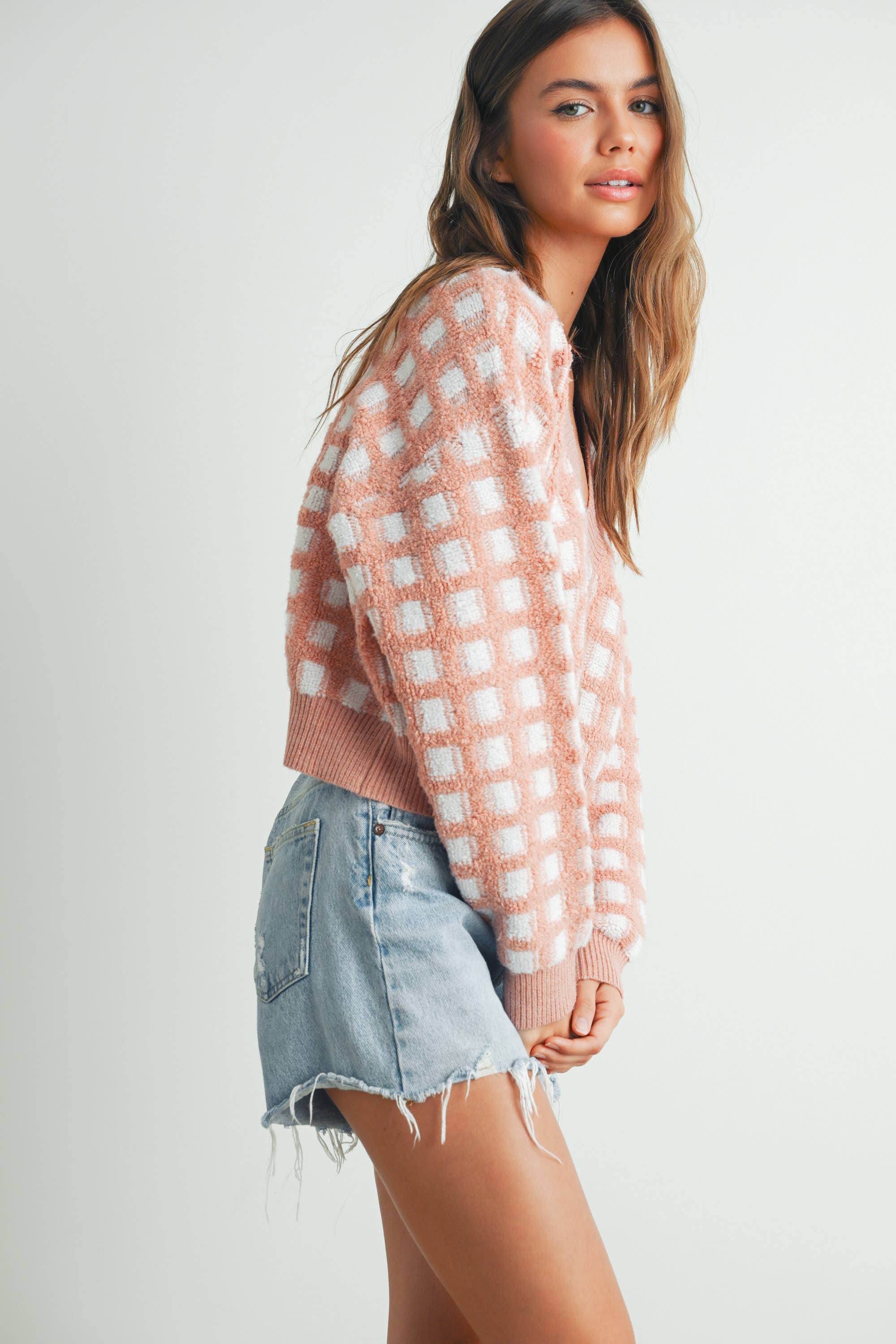 BUTTERMELON – Engroshandel Cardigan - Dame – Cropped V-hals Cardigan - BMC751915