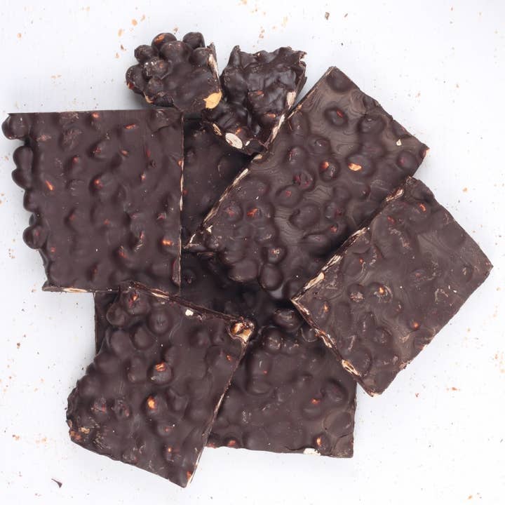 72% dark chocolate from Indonesia with whole hazelnuts for wholesale by Choco Mon Amour