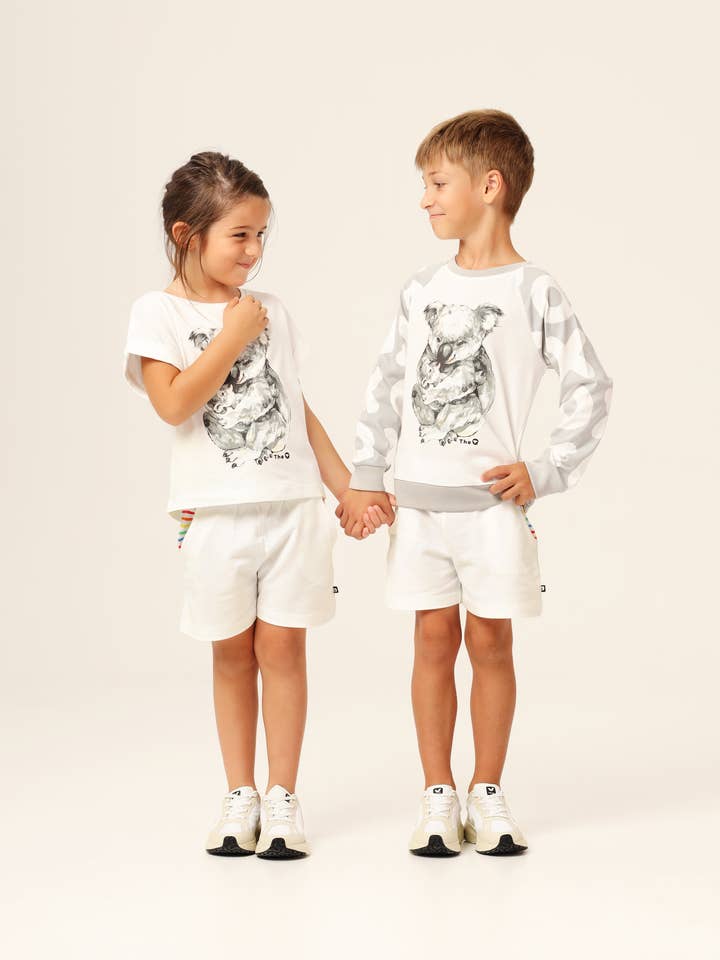 Organic Bermuda Shorts - Soft White for wholesale by The QT (UK)