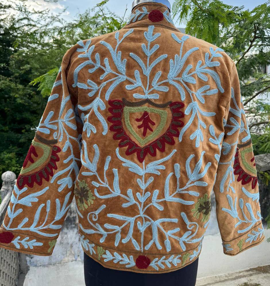 bhavnas boutique - Vente Veste – femme - Manteau en coton Suzani Veste brodée Style bohème5