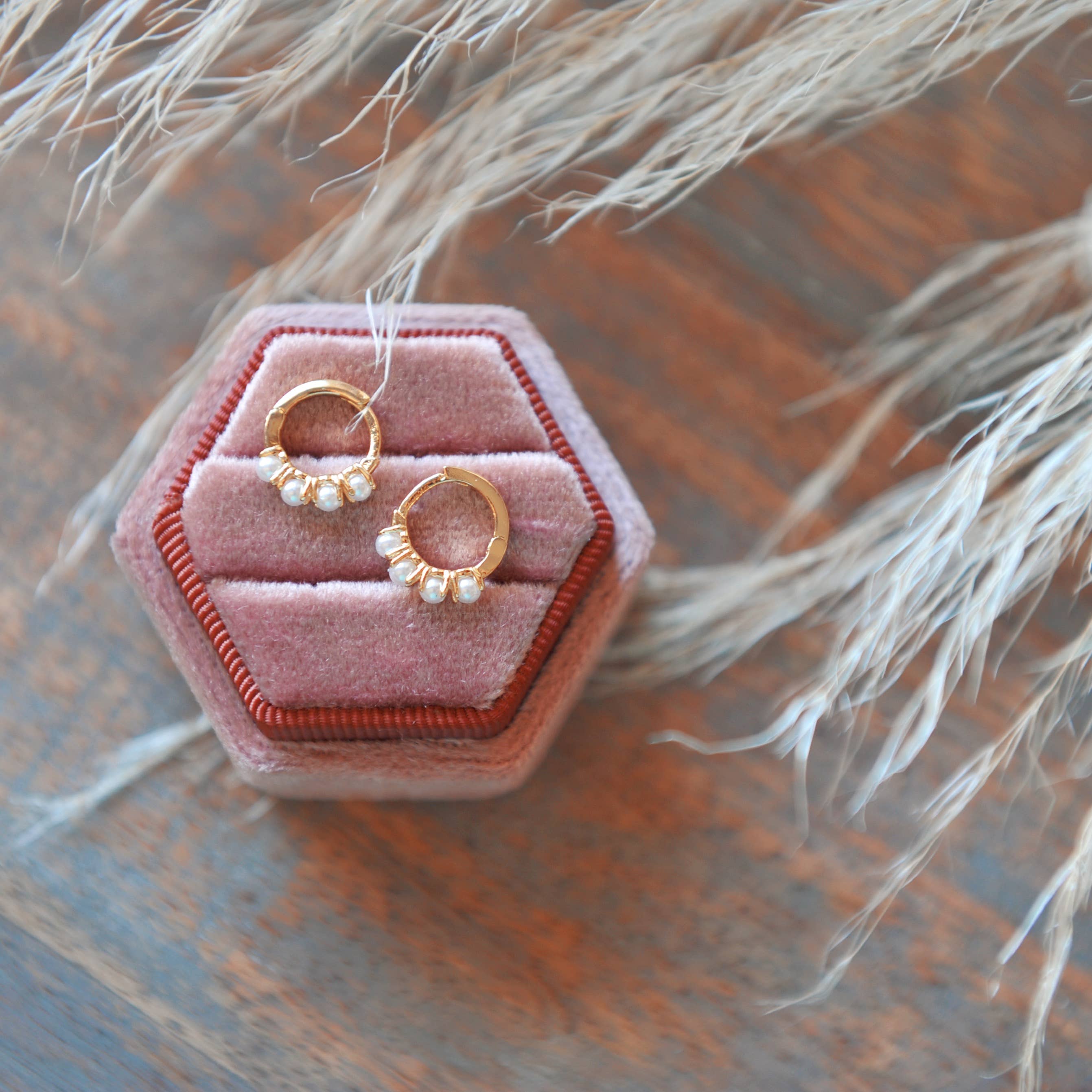 Oh So Lovely - Wholesale Huggie earrings - Pearl Huggie Hoops6