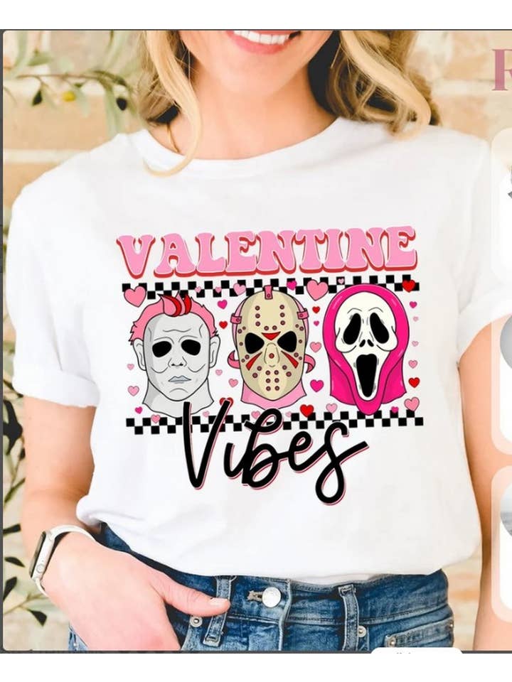 Black Horror Killer Valentine Shirt, Ghostface Scream Horror Valen for wholesale on Faire