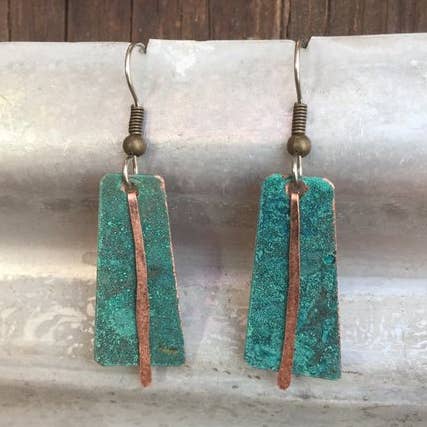 Patina Trapizoid Øreringe for engroshandel hos Moondance Artwork