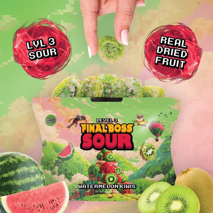 Final Boss Sour - Wholesale Gummy - Watermelon Kiwis (Level 3) (4 Pack)7