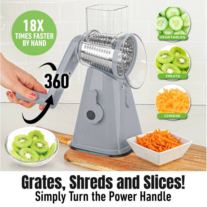 Gotham Steel/Granitestone - Wholesale Kitchen Tool/Gadget - NutriSlicer 3-in-1 Spinning/Rotating Food Slicer and Grater3