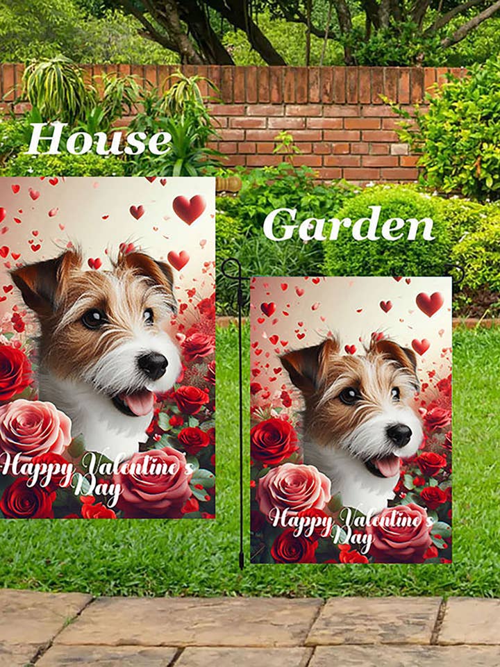 Jack Russell Rauhaar - Valentinstag Hausflagge für den Großhandel von Best of Breed Products