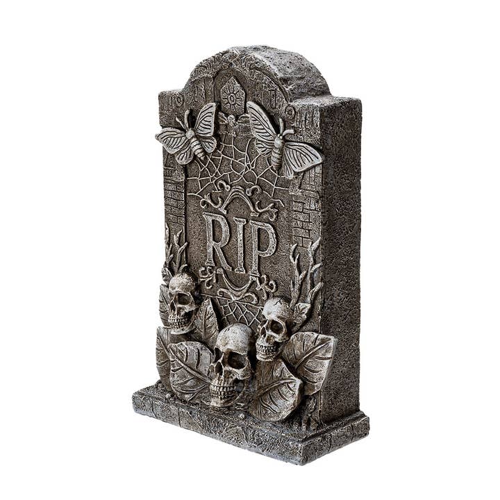 Pacific Trading - Wholesale Decorative Tabletop Object - RIP Skull Tombstone Halloween3
