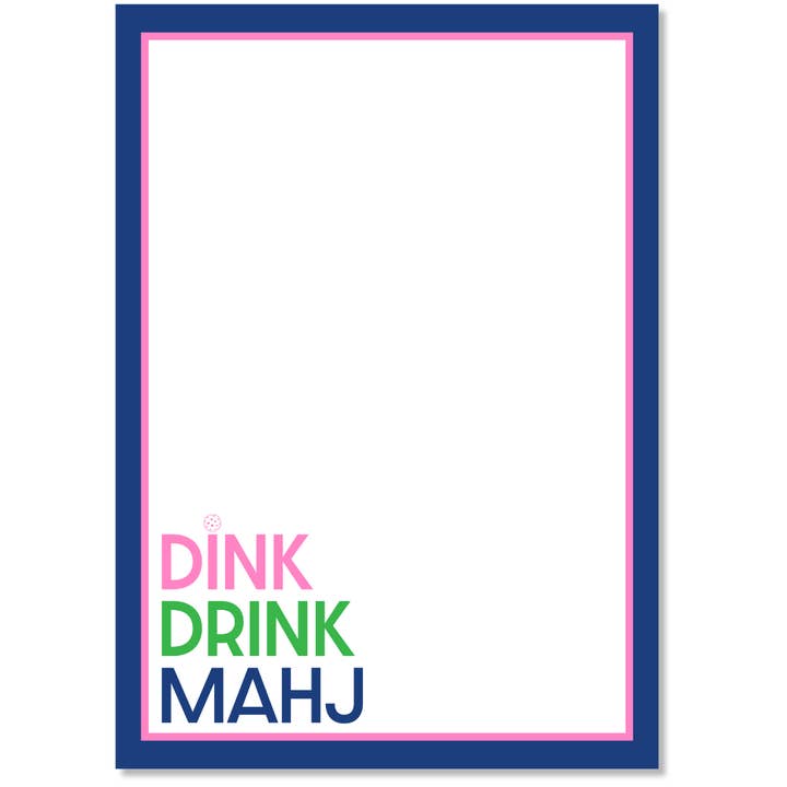 DINK DRINK MAHJ NOTEPAD | MAHJONG for wholesale by B. ROWE & CO.