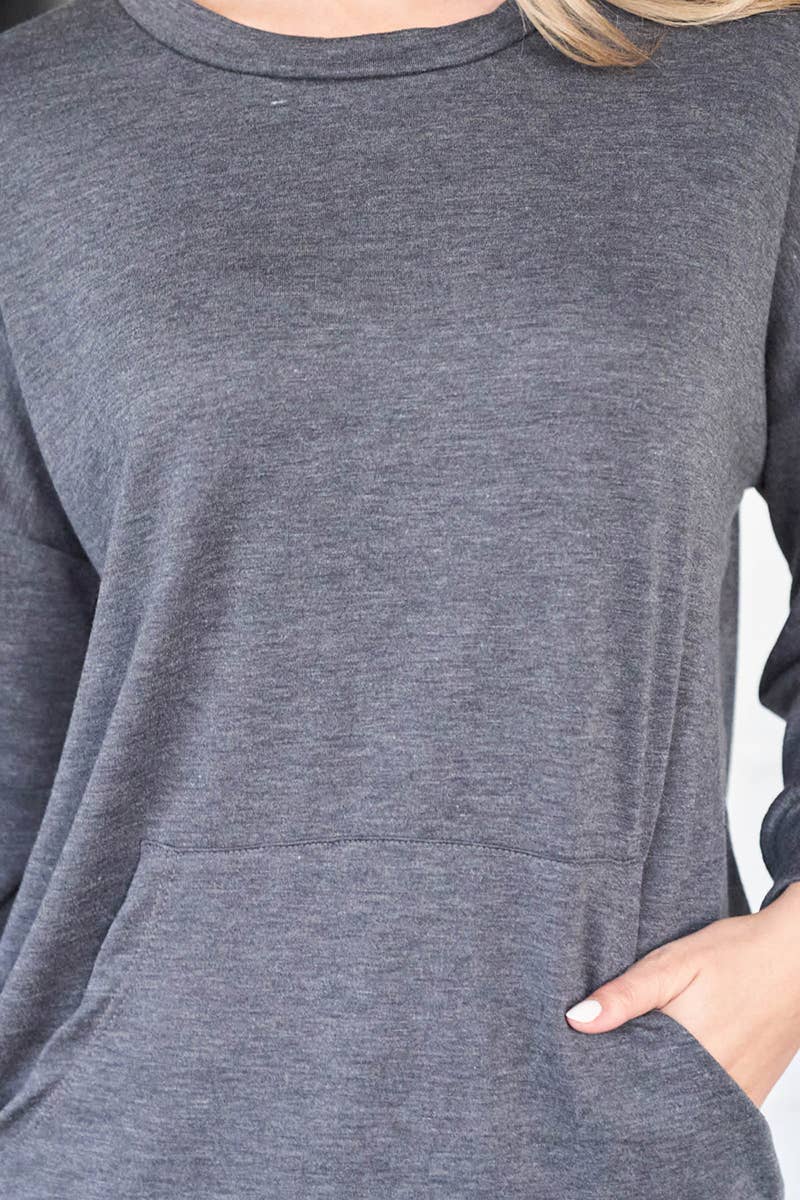 You & Me – wholesale Sweatshirt - Dam – PPT2063-LÅNGÄRMAD FRANSK FROTTÉ TOPP MED KÄNGURUFICKA51