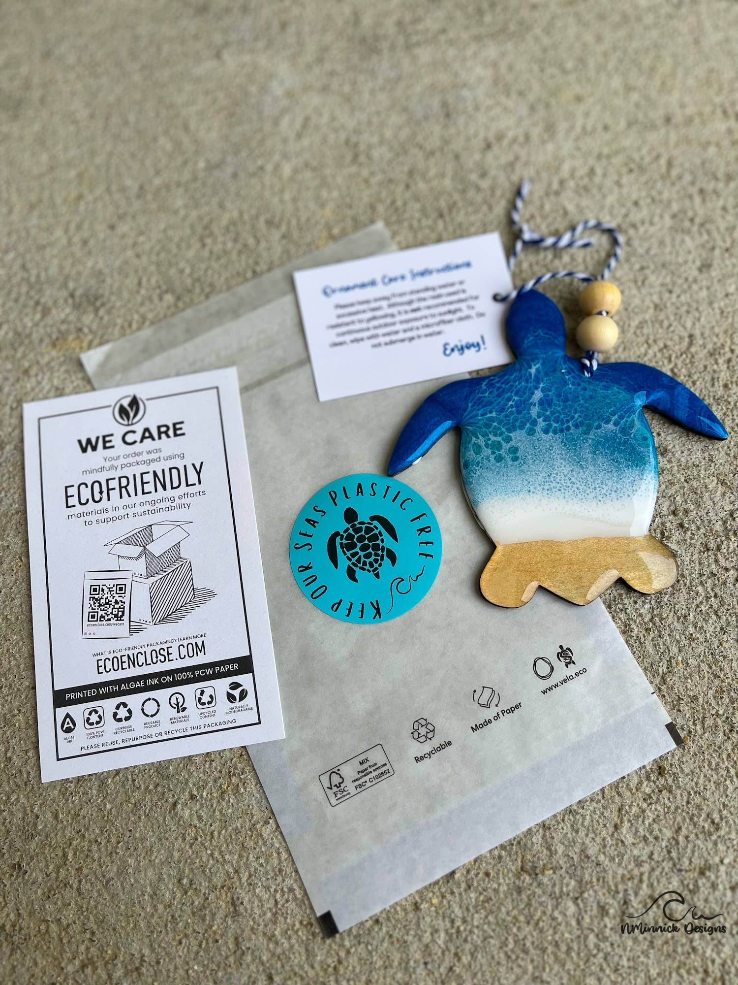 NMinnick Designs - Wholesale Ornament - Sea Turtle Ocean Resin Ornament6