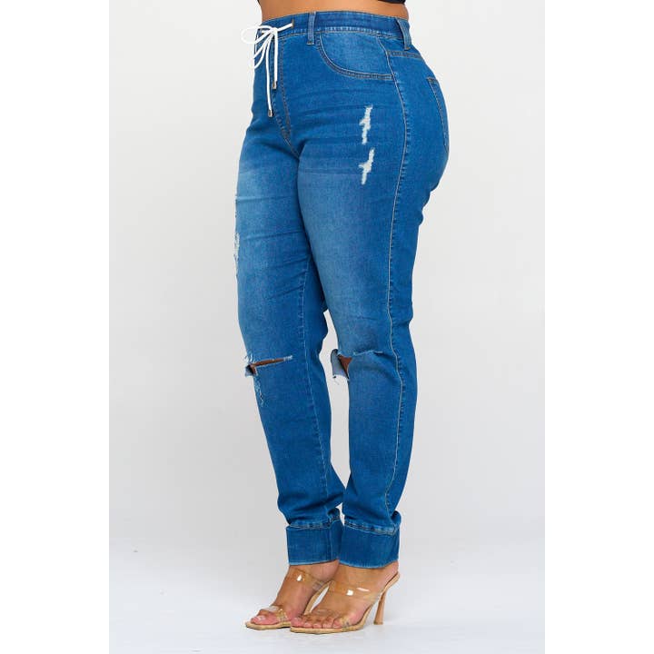 Blue Turtle - Wholesale Jeans - Women's - Plus Size Boundless High Waisted Jogger Jean Medium DH2022X2