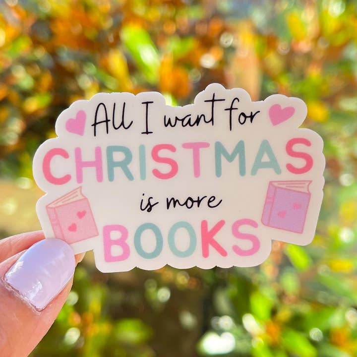 Bookish Christmas Sticker for wholesale by My Rainbow Journal