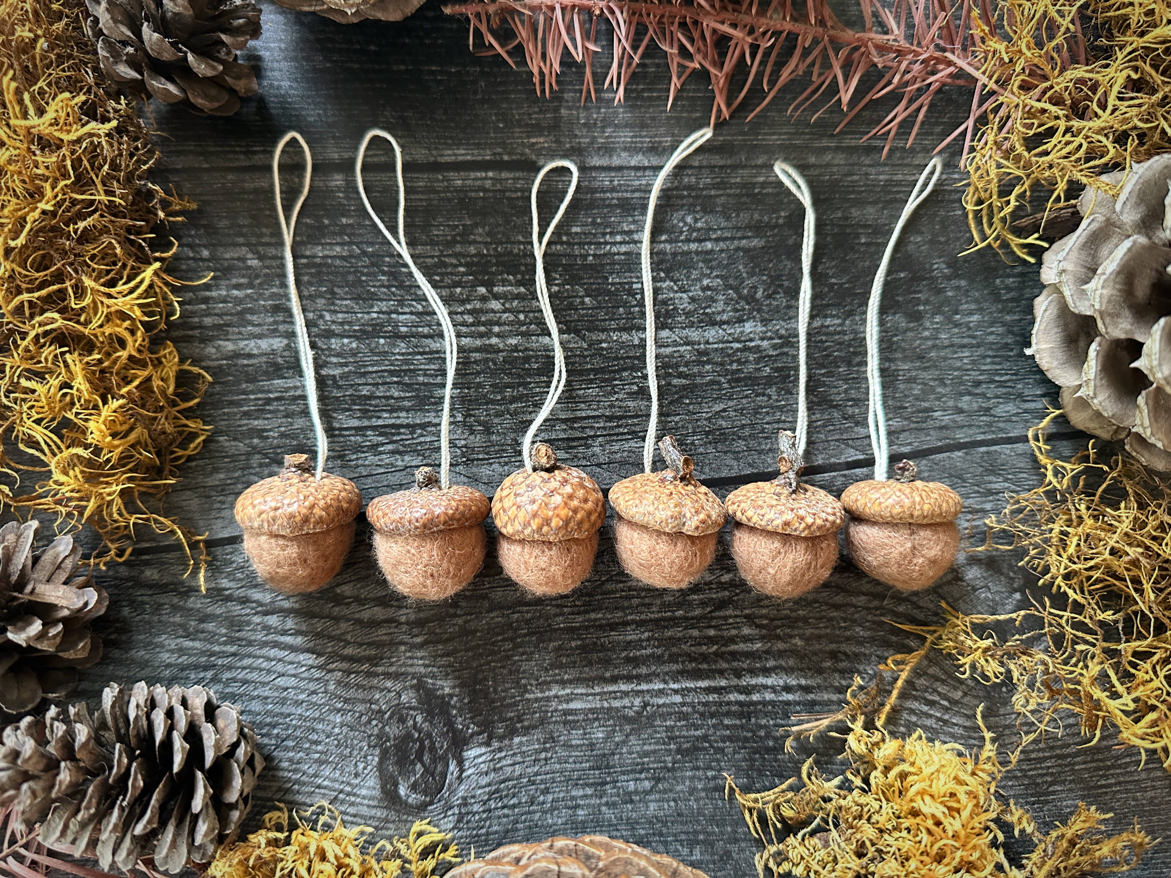 House of Moss - Vendita all'ingrosso Decorazione - Ornamento Ghianda | Mini Ornamento in Lana | 18 Colori16