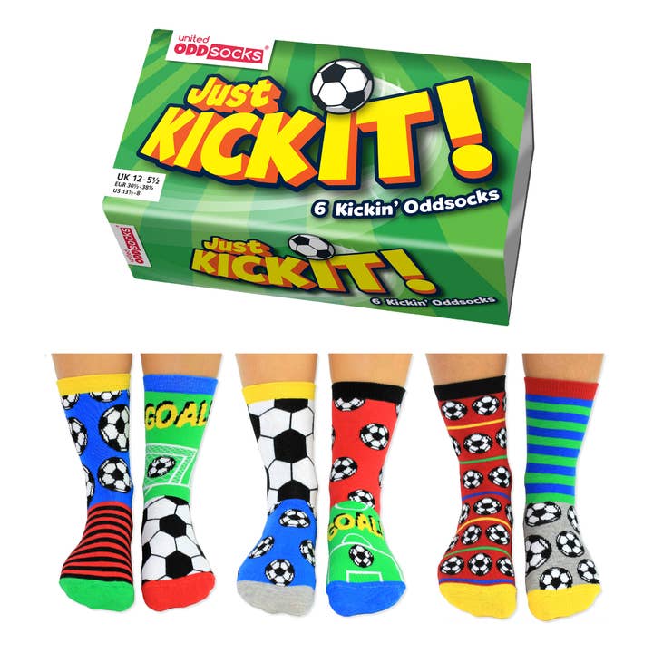 KICK IT! | 6 Odd Socks Gift Box - United Oddsocks for wholesale by Sock Academy