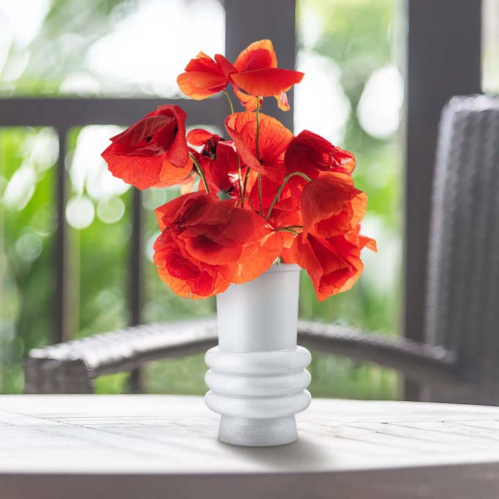 Couronne Co. - Wholesale Vase - Modern Alto Recycled Glass Vase Glossy White