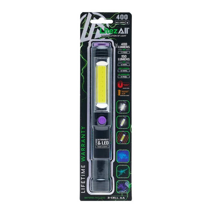 LitezAll - Wholesale Flashlight - LitezAll Task Light with UV Flashlight24