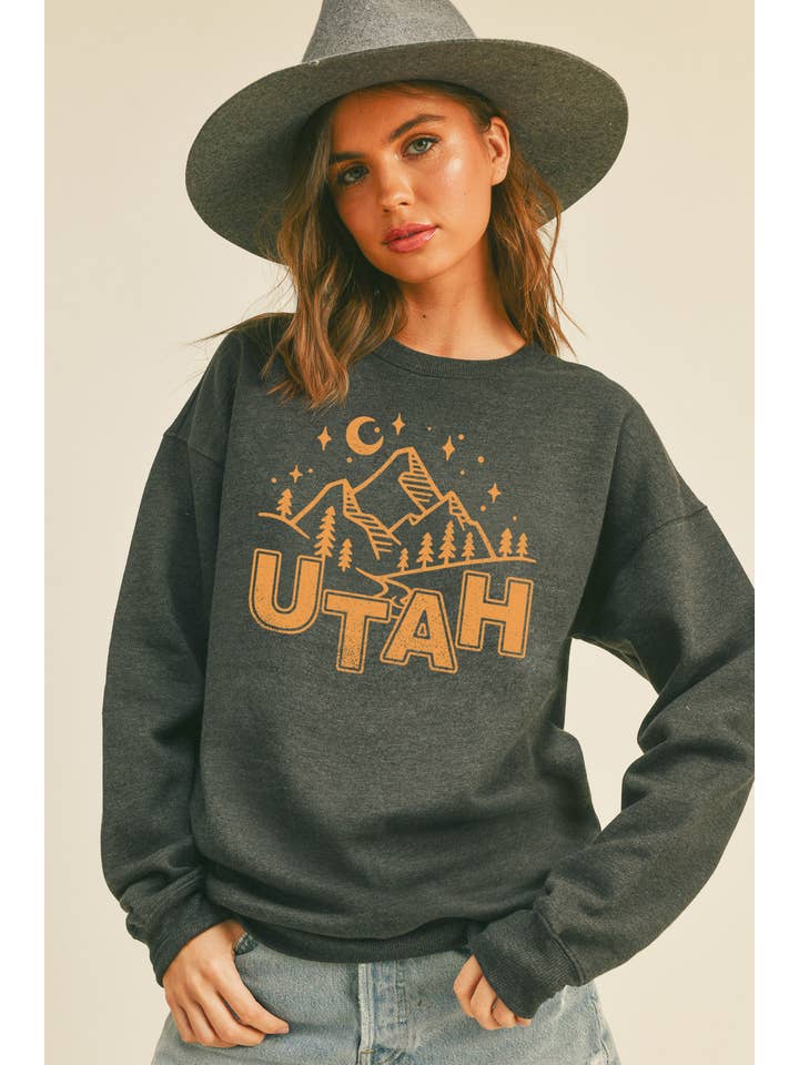Honestee - Wholesale Graphic Sweatshirt - Women's - Utah Graphic Sweatshirt