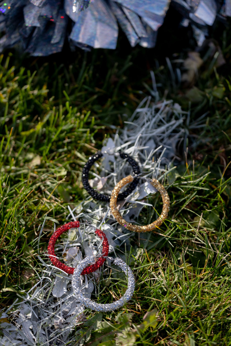 TLD Designs - Venta al por mayor Pendientes de aro - Aros con purpurina para el día del juego6