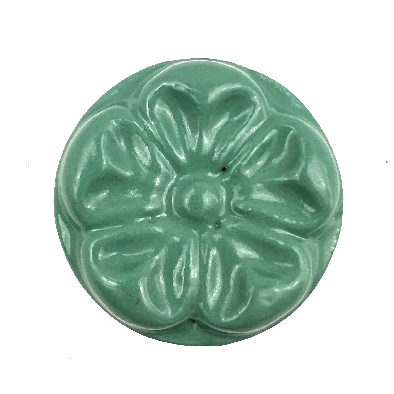 HomeRoots - Wholesale Knob/pull - Set of Six Green Embossed Floral Ceramic Drawer Pull Knobs3