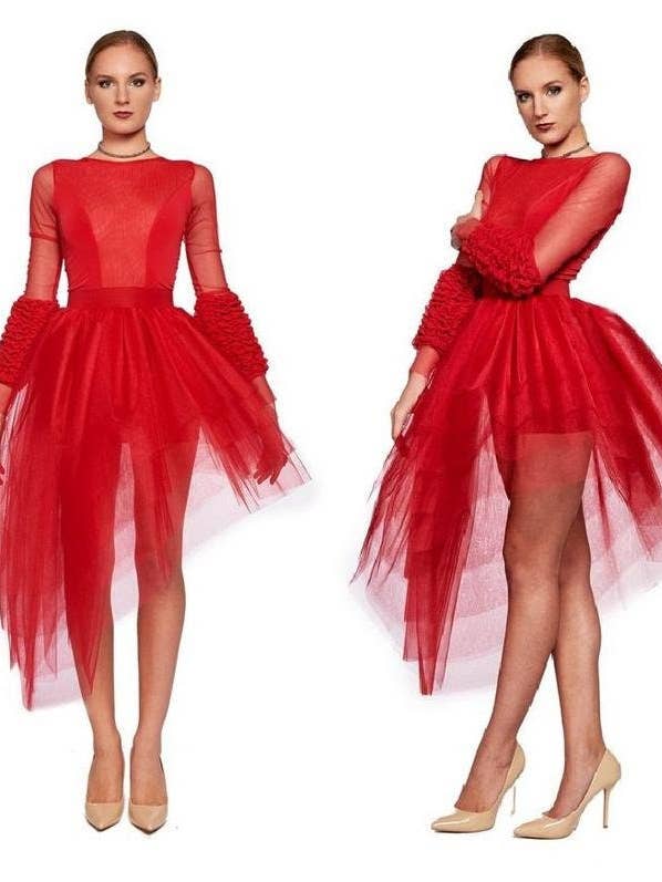 Abito Principessa in Tulle Rosso, Abito da Fata, Invitato a Matrimonio per la vendita all'ingrosso da parte di RALELE EOOD