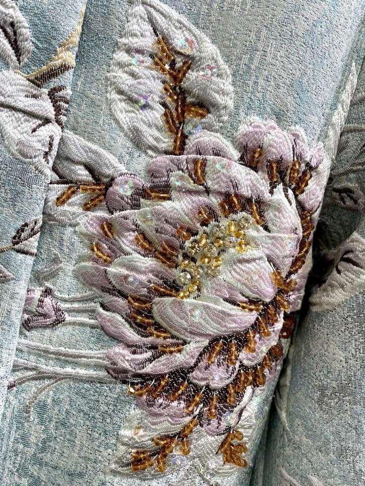 Productseeker - Wholesale Dress - Women's - CT102Y Hand-beaded Floral Windbreaker With Round Neck Charm17