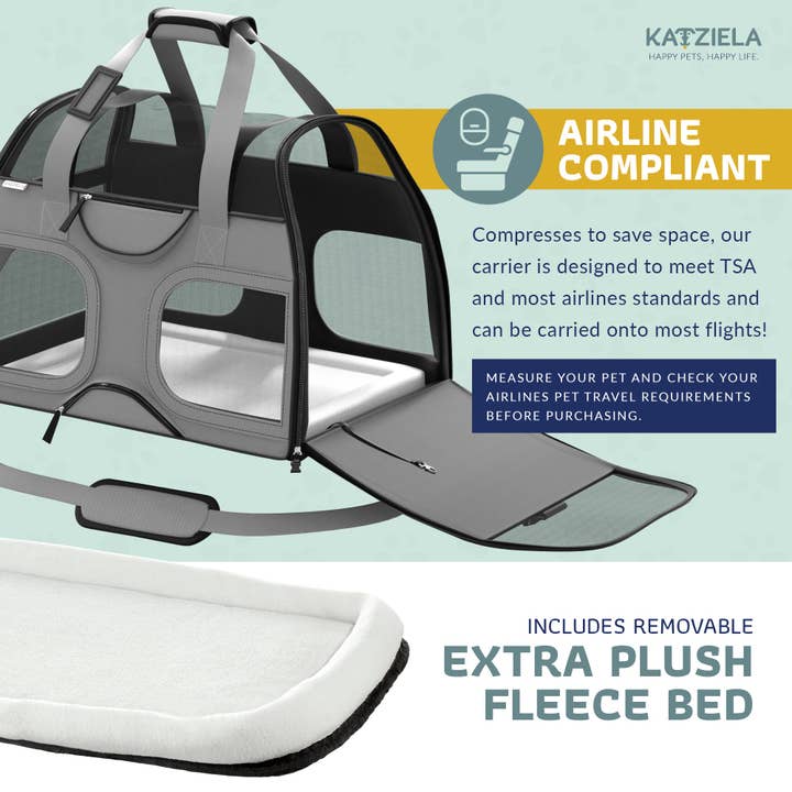 Katziela - Wholesale Pet carrier – Cat/dog - Luxury Rider Pet Carrier with Removable Wheels - 4 Colors14