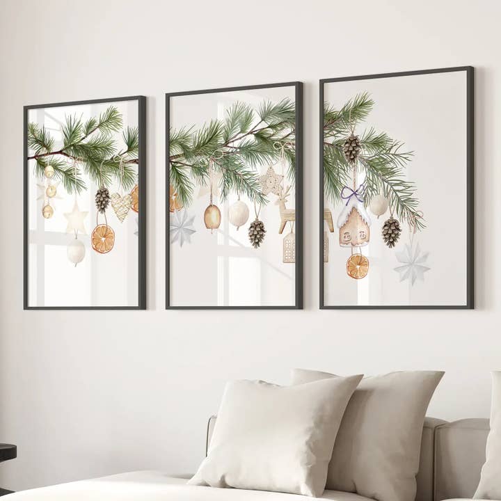 Art Lane - Wholesale Wall Art Set - Vintage Xmas Wall Art Print Trendy Winter Decor6