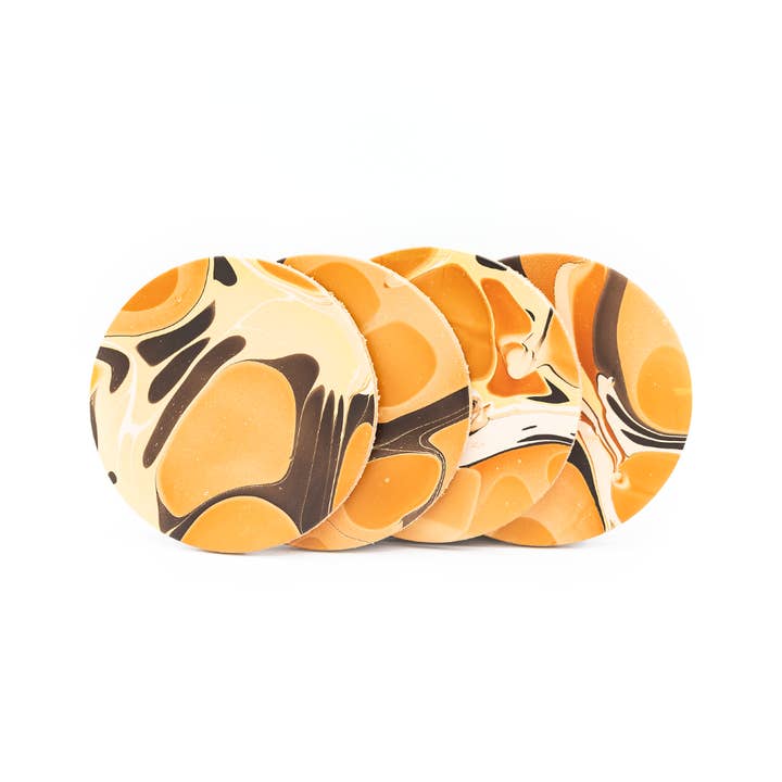 Glad & Young Studio - Wholesale Coasters - Coaster Set - Marbled Neutral1