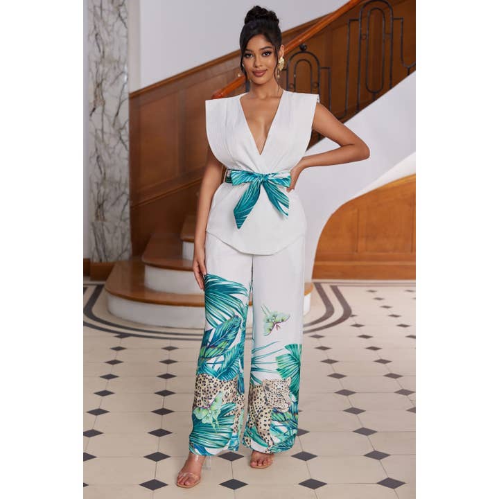 Printed Matching Pants Set for wholesale by Chicways