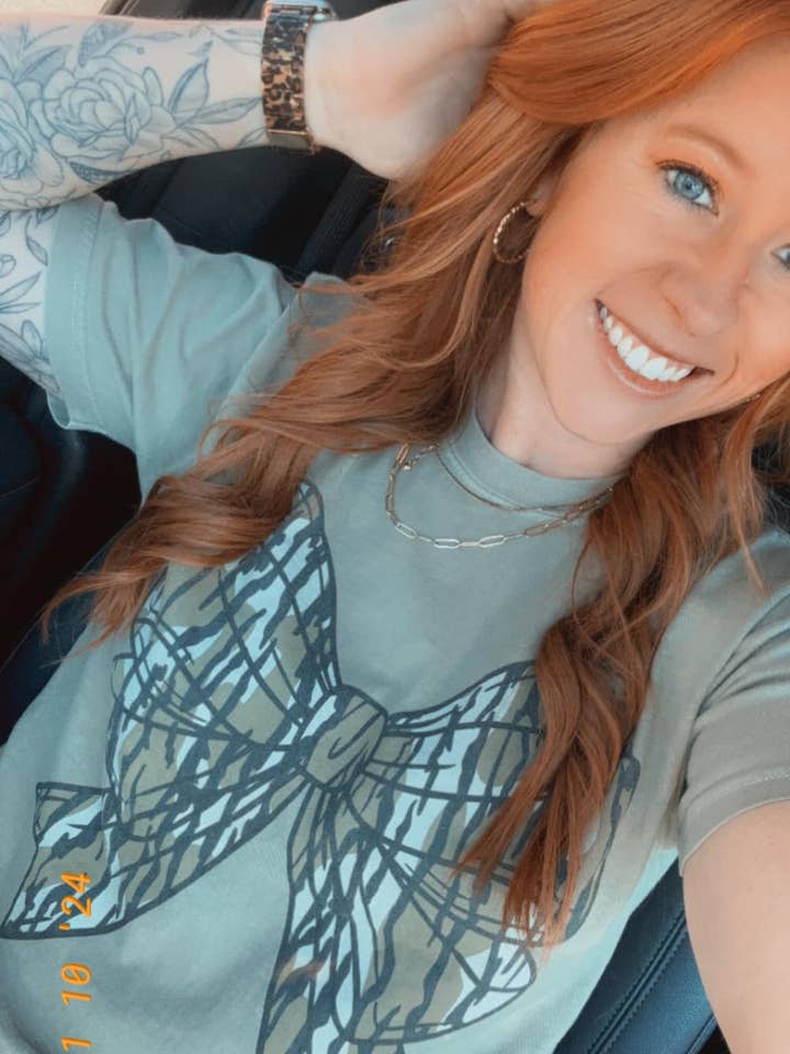 Wills Creek Designs - Wholesale Graphic Sweatshirt - Women's - Camo Bow Wholesale Sweatshirt or T-shirt1