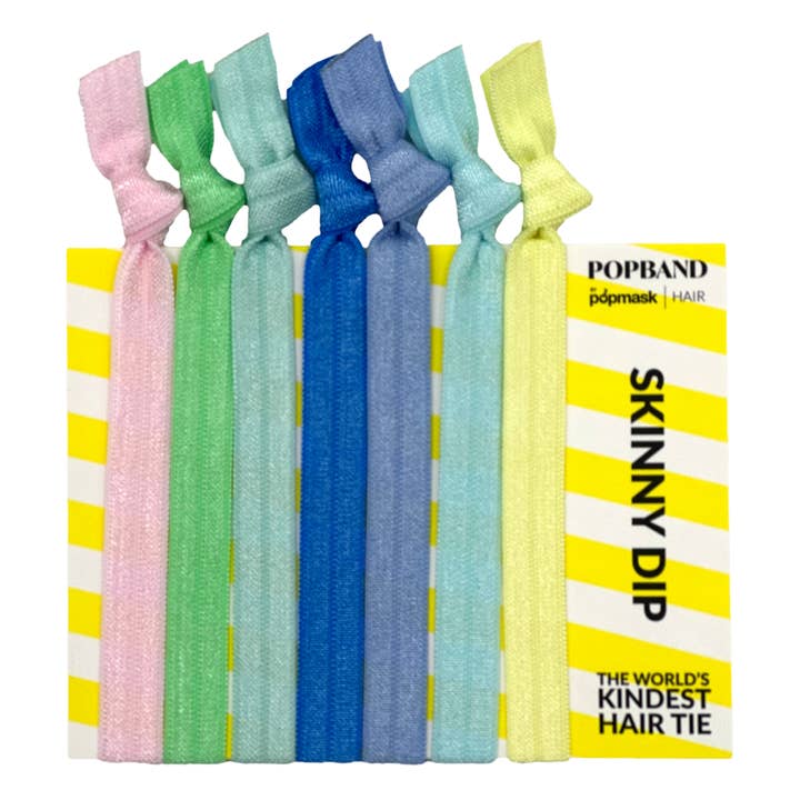 Popmask London – wholesale Hårsnoddar – Dam – Skinny Dip - 7-pack mjuka, stretchiga "utan märken" hårsnoddar