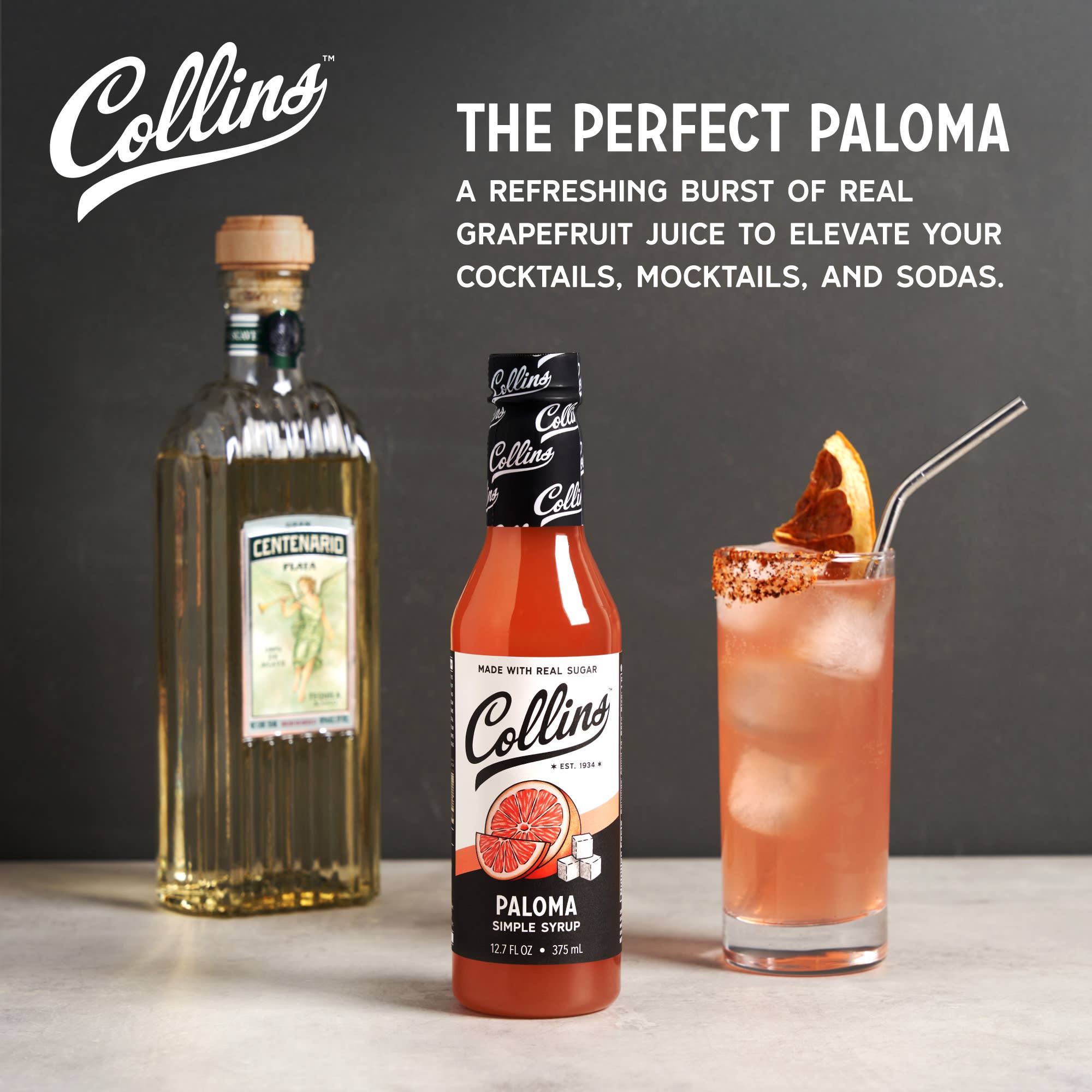 Collins - Wholesale Cocktail Mix/Syrup - Paloma Simple Syrup 12.7 oz1