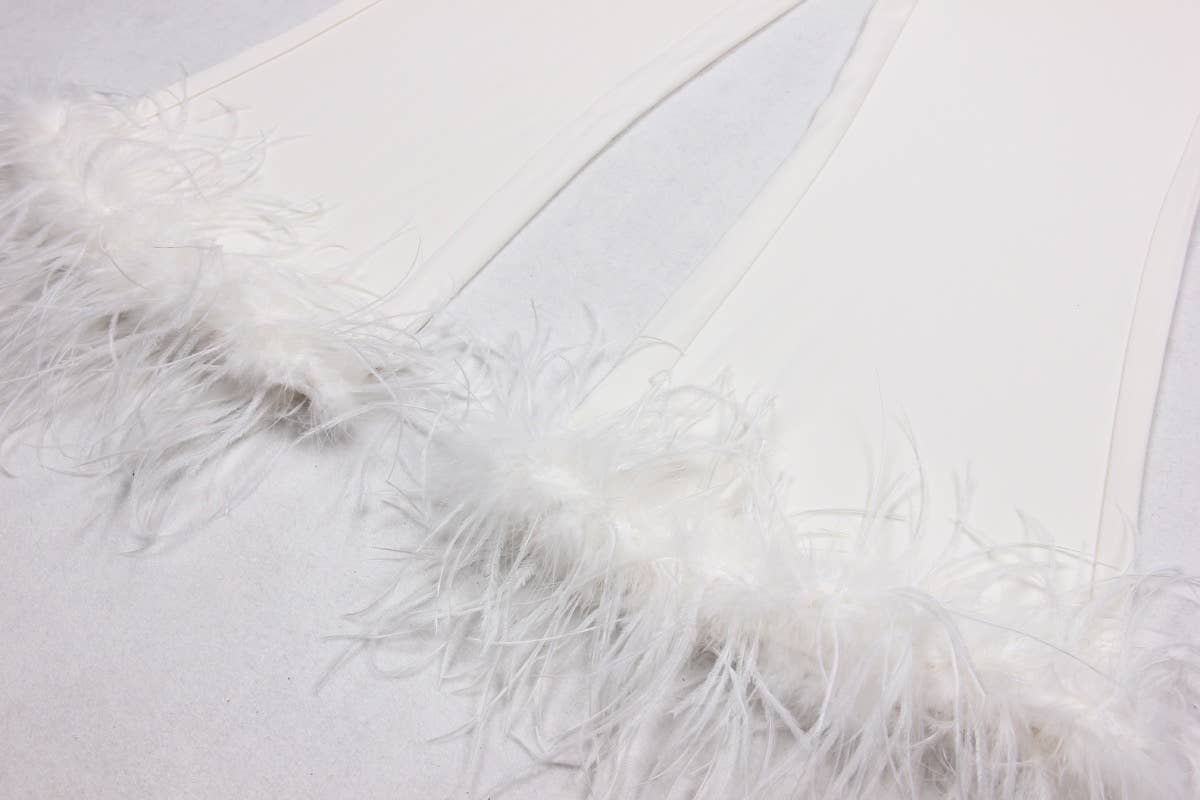 Productseeker – Engroshandel Habitter – til kvinder – SET069 Elegant strutsefjerblazer og buksesæt27