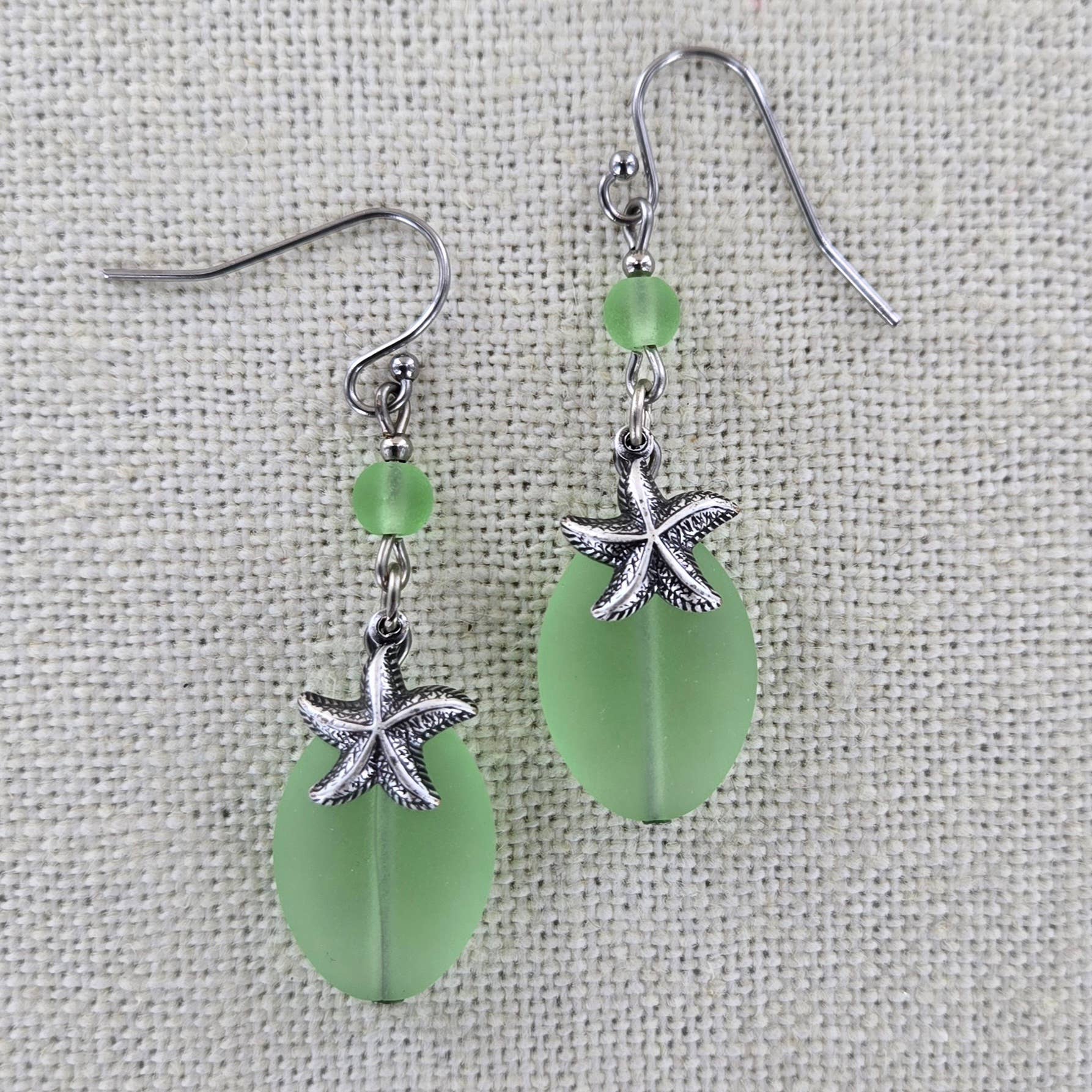 Sadie Green's Jewelry - Wholesale Dangle Earrings - Sea Glass Starfish Earring 1708-SP4