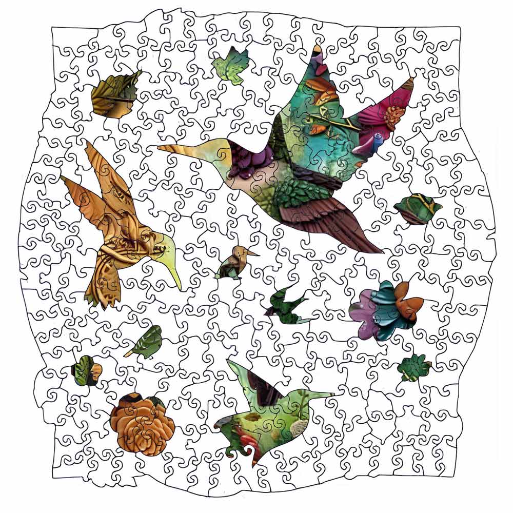 Crafthub - Wholesale Puzzle - Adult - Vibrant Blossom Hummingbird - Jigsaw Puzzle2