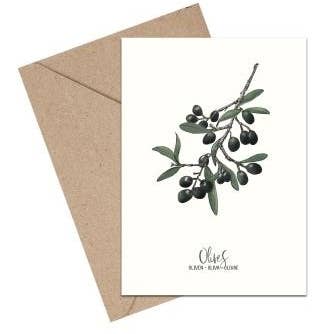 Mouse and Pen Illustration ApS - Wholesale Everyday Greeting Card - Olive A6 kort