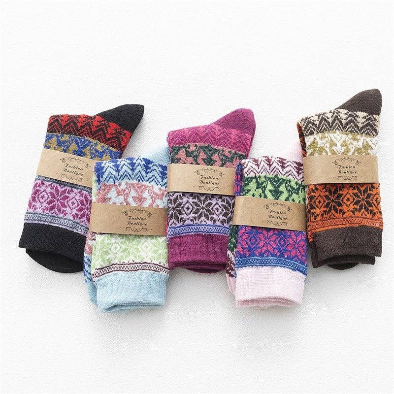 COMME SUR LA PHOTO Chaussettes mi-mollet imprimées confortables et respirantes (ensemble de cinq paires) en vente sur Faire6