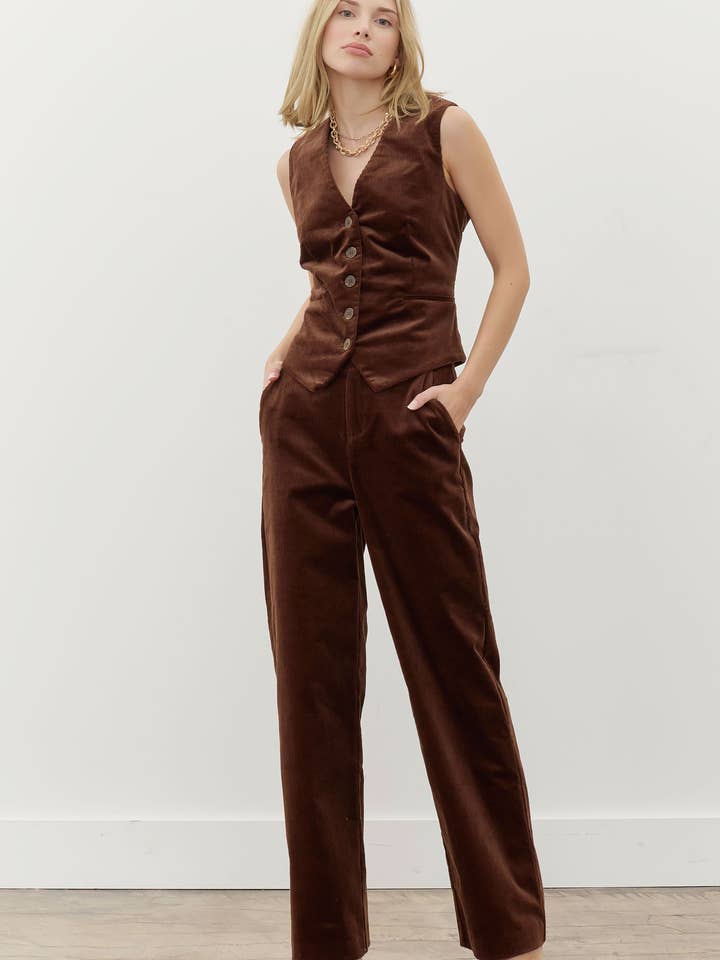 Corduroy Straight Leg Trousers for wholesale by Strut & Bolt