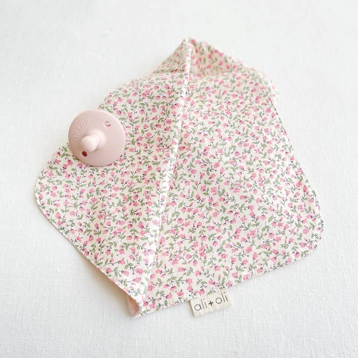 Ali+Oli - Wholesale Security/Cuddle Blanket - Baby - Pacifier Blanket Holder (Pink/Flowers)10