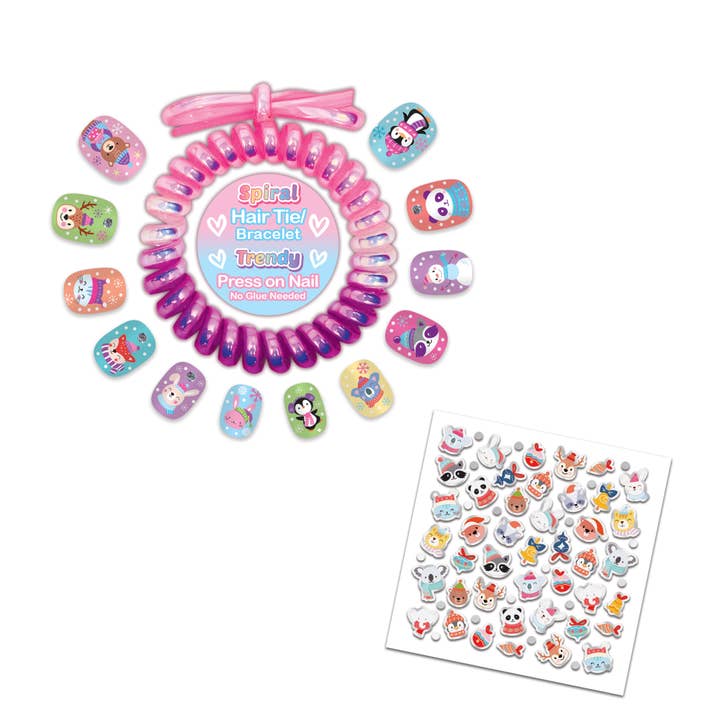 Hot Focus, Inc. - Wholesale Nail Art/Decal - Dazzle Nails + Spiral Hair Tie/Bracelet, Holiday