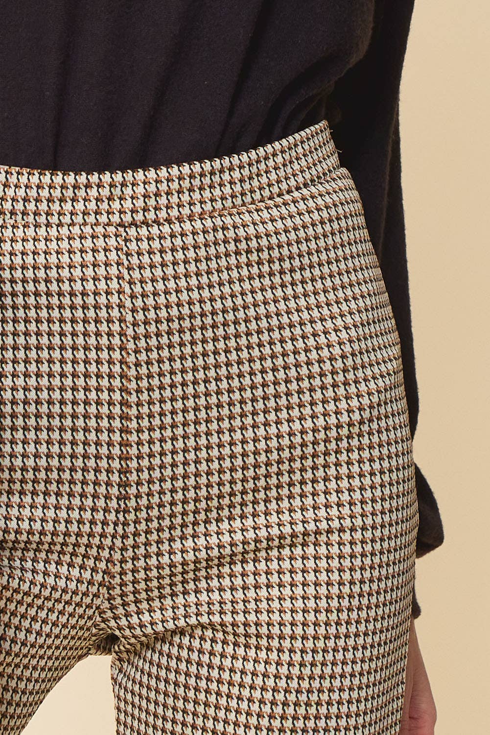 FSL Apparel - Vente Pantalon – femme - SP7050-B - PETIT PANTALON ÉVASÉ À ENFILER À IMPRIMÉ PIED-DE-POULE7