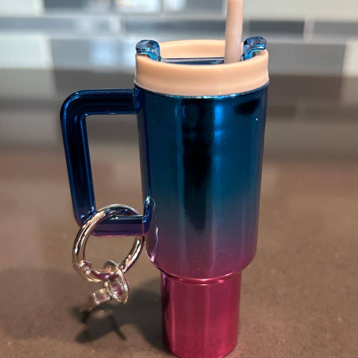 JILLIAN INK LLC - Wholesale Keychain - Women's - Chrome Ombre Plastic Tumbler Keychain with Removable Lid1