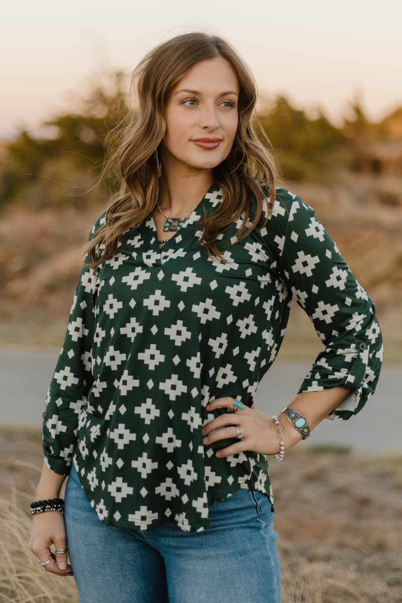 Sterling Kreek – Engroshandel Bluse - Dame – Aztec Pines Top2