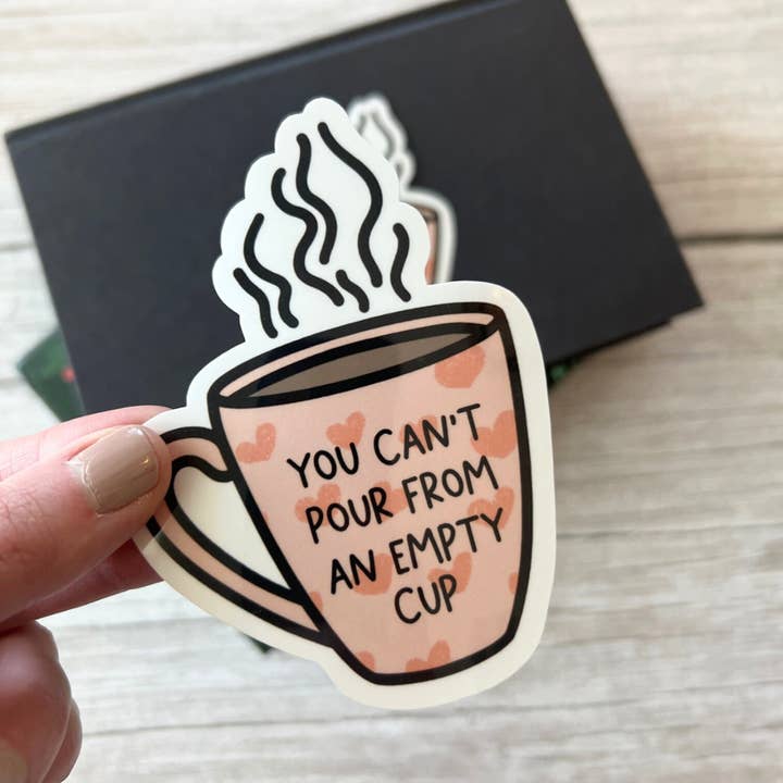 Não pode derramar de uma etiqueta de copo vazio por atacado de Mav & Molly Designs