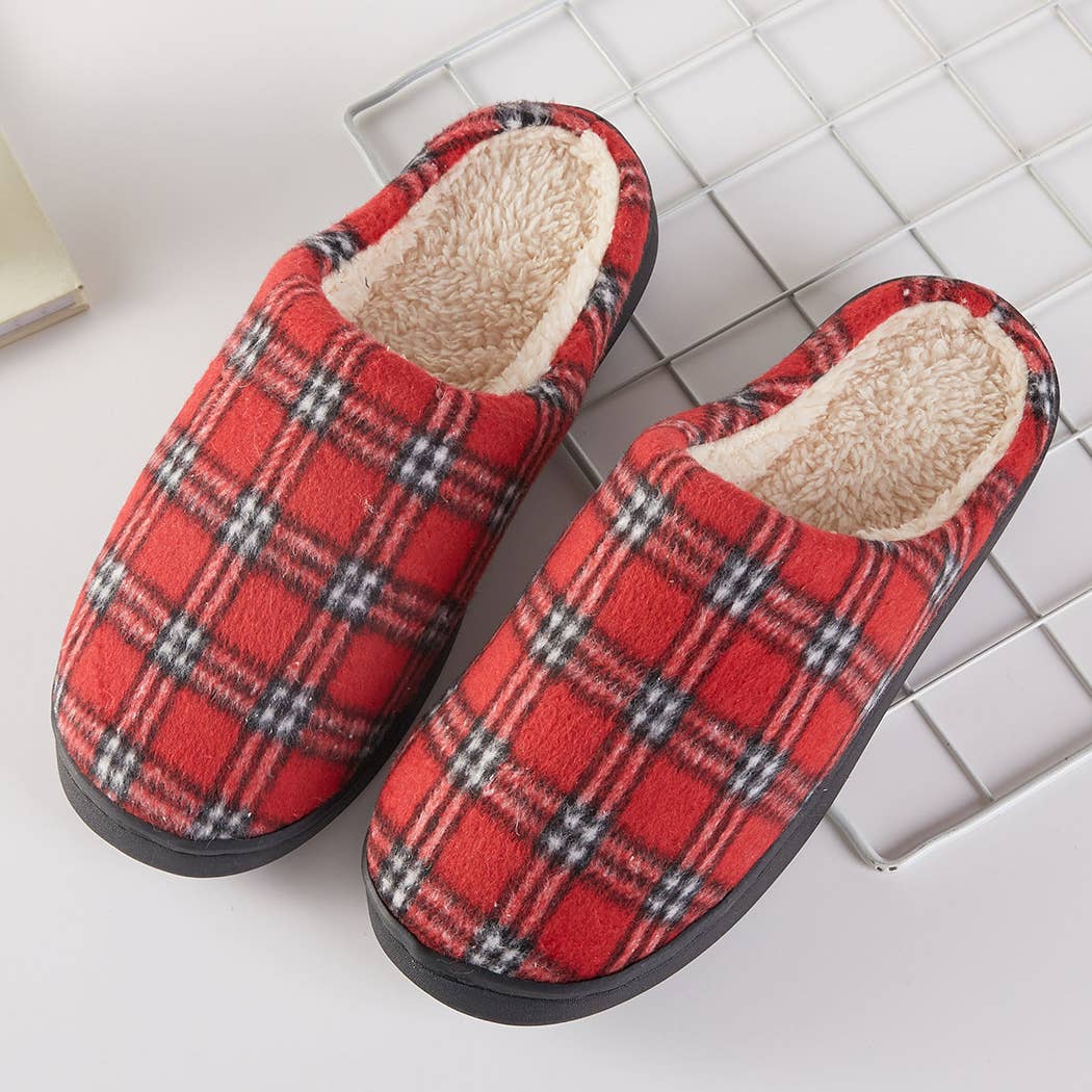 Fashion City - Wholesale Slippers - Women's - Christmas Check Pattern indoor slipper0