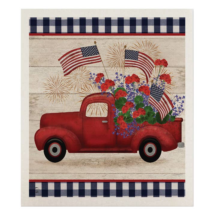 Camion Étoiles et Rayures Chiffon Suédois pour la vente par Briarwood Lane