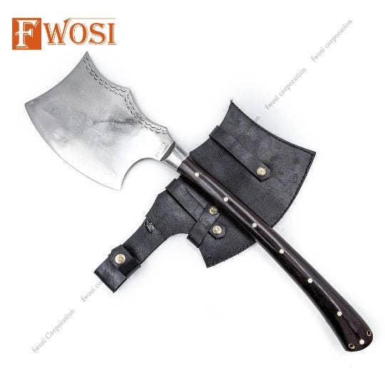 Fwosi - Vente Couteau de cuisine/multi-usage - Hache viking forgée à la main | Objet de collection traditionnel | Fabriquée artisanalement en acier 51605