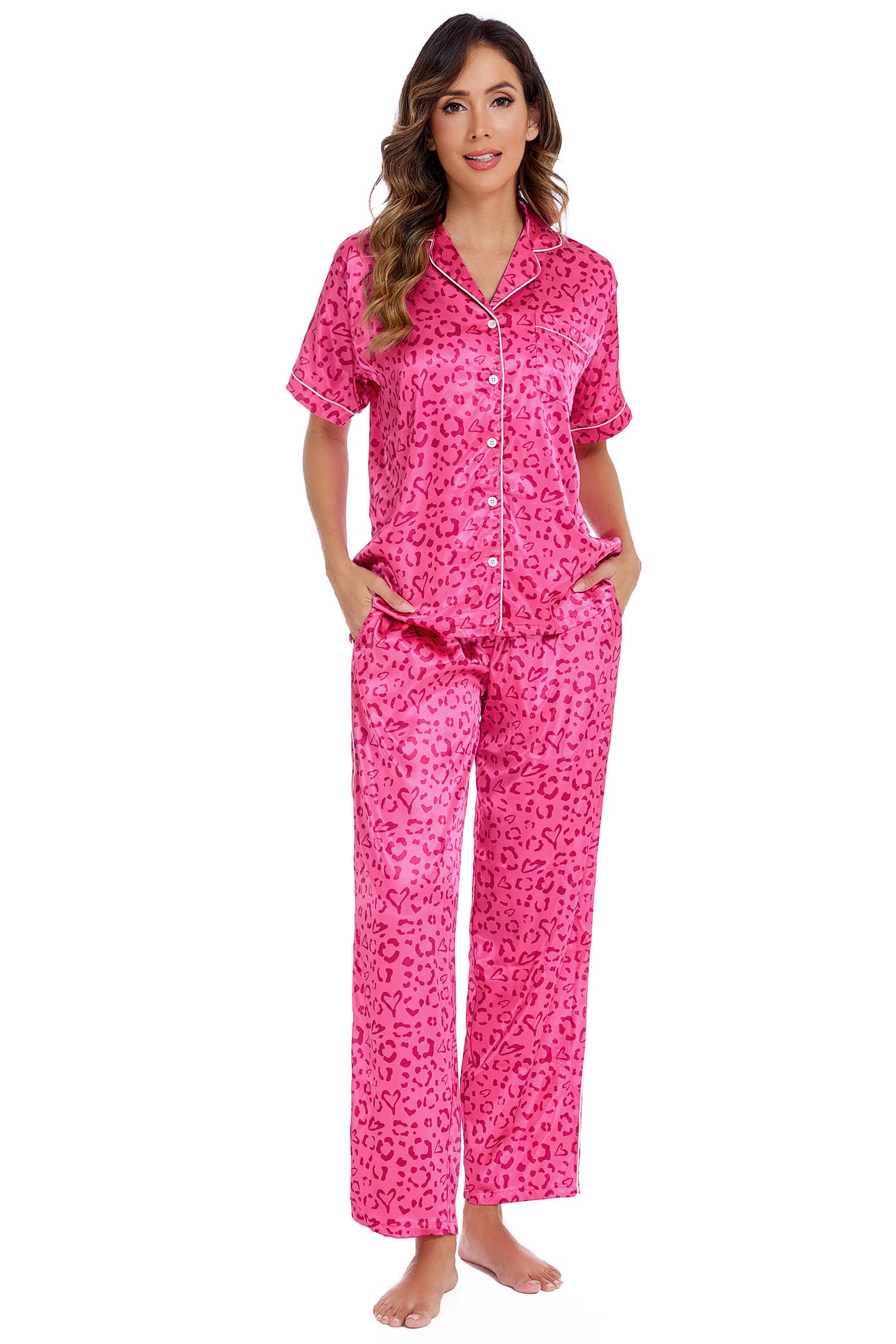 GEXWORLDWIDE - Wholesale Sleepwear Set - Women's - Silk Pajamas for Women Satin Pajama Set7